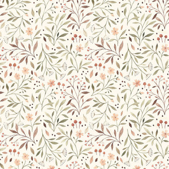 Dear Stella - Little Fawn and Friends Collection - Flora in Cream - Quilting Cotton Fabric