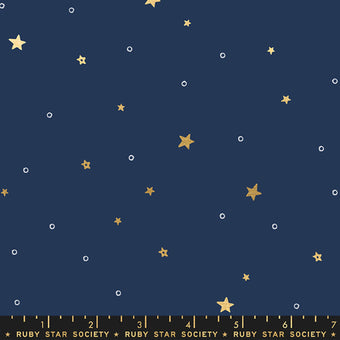 Tiny Stars in Navy Metallic