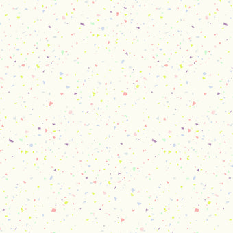 cream cotton fabric with pastel multi color confetti sprinkles