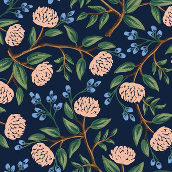 Peonies in Navy