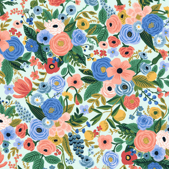Rifle Paper Co. - Wildwood Collection - Petite Garden Party in Light Blue - Quilting Cotton Fabric