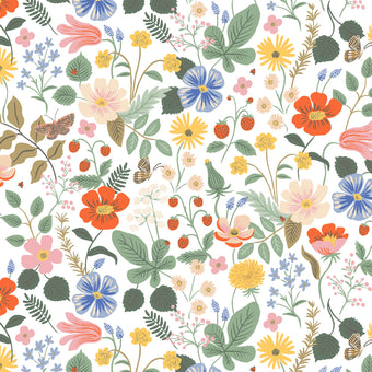 Rifle Paper Co. Strawberry Fields in Ivory quilting cotton fabric