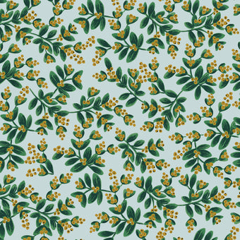 Rifle Paper Co. - Holiday Classics Collection - Mistletoe in Mint Metallic - Quilting Cotton Fabric