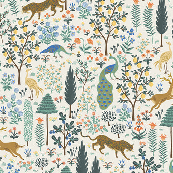 Rifle Paper Co. - Camont Collection - Menagerie in Cream Metallic - Quilting Cotton Fabric