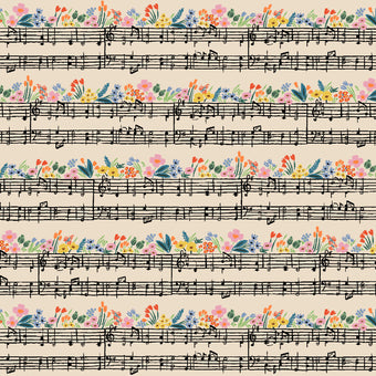 Rifle Paper Co. - Bramble Collection - Music Notes in Cream - Quilting Cotton Fabric