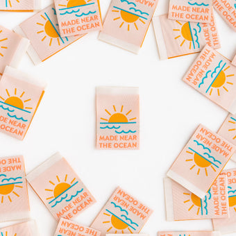 Sarah Hearts - Woven Sew-In Labels - Made Near the Ocean (pack of 8)