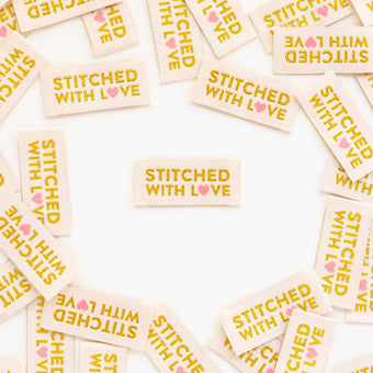 Woven Sew-In Labels - Stitched With Love (pack of 8)