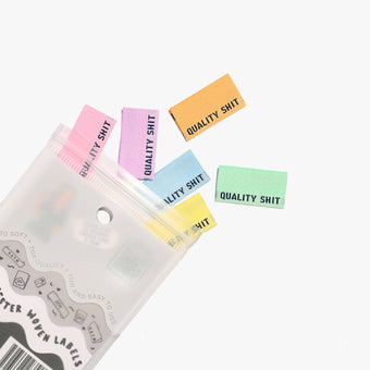 Kylie and the Machine (KATM) - Woven Sew-In Labels - Quality Shit in Pastel (pack of 6)