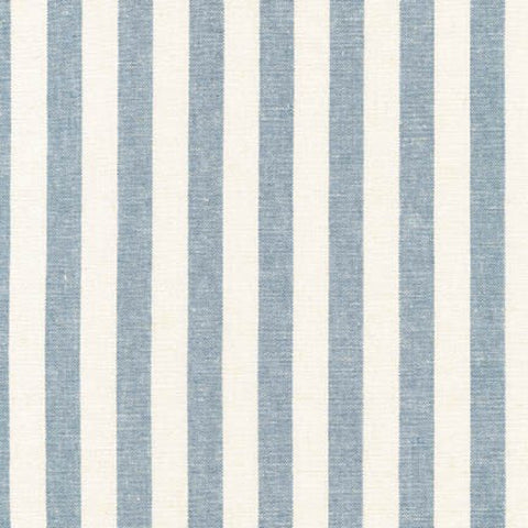 Essex Yarn Dyed Classic 1/2" Stripe (cotton / linen) in Chambray