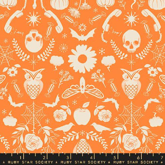 Creepy Damask in Pumpkin