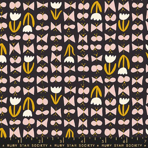 Ruby Star Society - Bird Is The Word Collection - Butterflies in Soft Black - Quilting Cotton Fabric