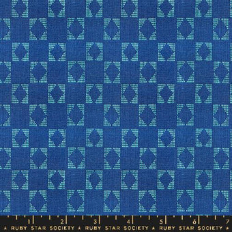 Ruby Star Society - Ooh Lucky Lucky Warp & Weft Wovens Collection - Star in Bluebell