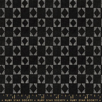 Ruby Star Society - Ooh Lucky Lucky Warp & Weft Wovens Collection - Star in Soft Black