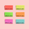 Woven Sew-In Labels - KATM - Quality Shit Neon (pack of 6)