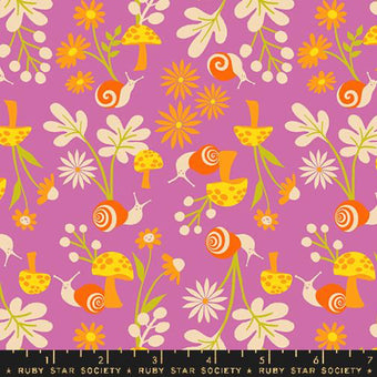 Ruby Star Society - Animal Animal Collection - Snail Garden in Heliotrope - Quilting Cotton Fabric