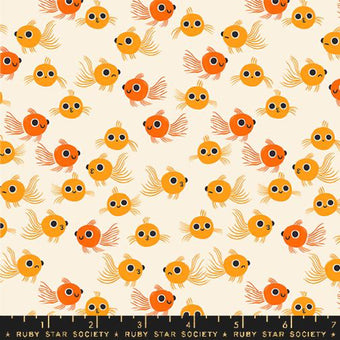 Ruby Star Society - Animal Animal Collection - Goldfish in Orange - Quilting Cotton Fabric