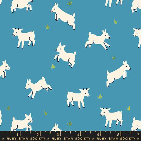 Baby Goats in Vintage Blue