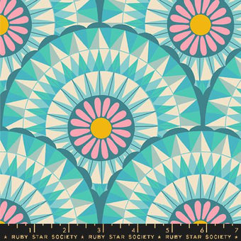 Ruby Star Society - Carousel Collection - Carousels in Turquoise - Quilting Cotton Fabric