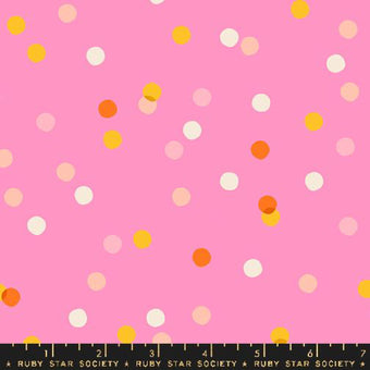 Ruby Star Society - Carousel Collection - Spritz Dots in Flamingo - Quilting Cotton Fabric