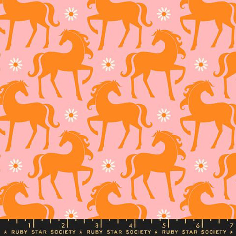 Ruby Star Society - Carousel Collection - Fancy Horse in Balmy - Quilting Cotton Fabric