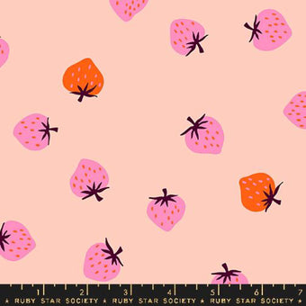 Ruby Star Society - Strawberry Collection - Strawberry Toss in Pale Peach - Quilting Cotton Fabric