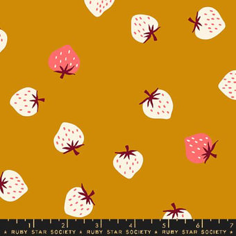 Ruby Star Society - Strawberry Collection - Strawberry Toss in Butterscotch - quilting cotton sewing fabric
