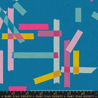Ruby Star Society - Washi Plus Collection - Washi Tape CANVAS in Cerulean - cotton linen blend canvas sewing fabric