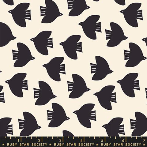 Ruby Star Society - Catnap Collection - Birds in Natural - Quilting Cotton Sewing Fabric