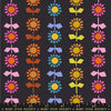Ruby Star Society - Catnap Collection - Daisy Stripe CANVAS in Black - cotton linen blend sewing fabric