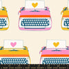 Ruby Star Society - Best Day Ever Collection - Typewriters in Natural - quilting cotton sewing fabric