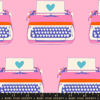 Ruby Star Society - Best Day Ever Collection - Typewriters in Posy - quilting cotton sewing fabric