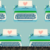 Ruby Star Society - Best Day Ever Collection - Typewriters in Turquoise - quilting cotton sewing fabric