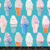 Ruby Star Society - Best Day Ever Collection - Ice Cream in Turquoise Metallic - quilting cotton sewing fabric