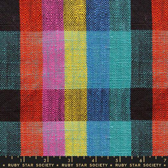 Ruby Star Society - Sunshine Toweling Collection - Picnic Plaid 16" Toweling in Black