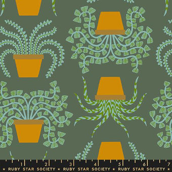 Ruby Star Society - Calathea Collection - Planties in Seaweed - quilting cotton sewing fabric