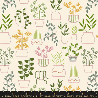 Ruby Star Society - Calathea Collection - Plant Life in Natural - quilting cotton sewing fabric