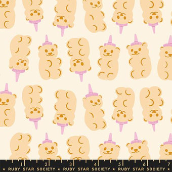 Ruby Star Society - Egg and Friends Collection - Honey Bears in Natural - quilting cotton sewing fabric