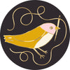 Ruby Star Society Bird Needle Minder in black and gold enamel