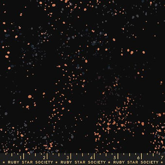 Ruby Star Society - Speckled CANVAS in Black Metallic - cotton linen blend canvas sewing fabric