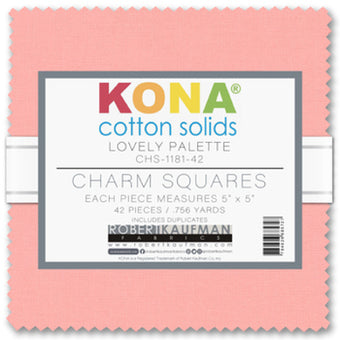 Kona Cotton Lovely Palette 42 piece 5" x 5" Square Charm Pack