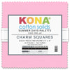 Robert Kaufman - Kona Cotton Summer Days Palette 42 piece 5" x 5" Square Charm Pack - Quilting Cotton Fabric