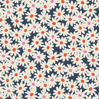Art Gallery Fabrics - Cinnamon Toast Collection - Curb Appeal in Navy - Quilting cotton sewing fabric