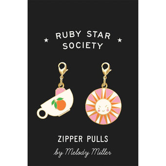 Ruby Star Society - Melody Zipper Pulls - Sun and Teacup (set of 2)