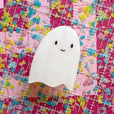 Feral Notions Acrylic Friendly Ghost Pop-Up Quilt Ruler Handle