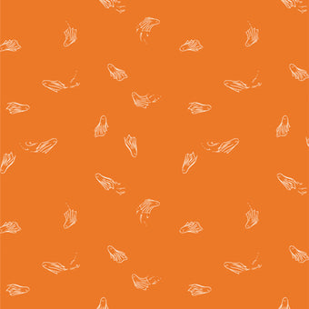 Art Gallery Fabrics - Ghostly & Haunted Collection - Ghostly Dance in Orange - Quilting Cotton Fabric