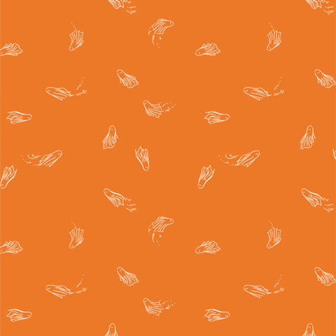 Art Gallery Fabrics - Ghostly & Haunted Collection - Ghostly Dance in Orange - Quilting Cotton Fabric