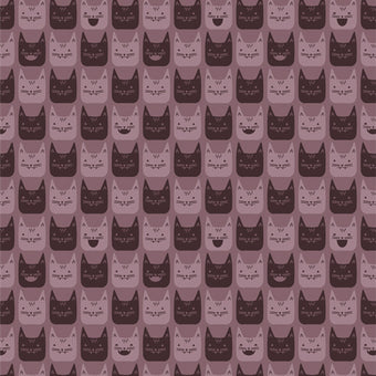 Art Gallery Fabrics - Ghostly & Haunted Collection - Midnight Meows in Dusk - Quilting Cotton Fabric