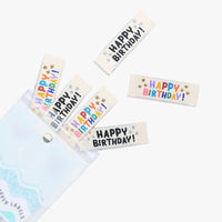 Kylie and the Machine (KATM) - Woven Sew-In Labels - Happy Birthday! (pack of 6)
