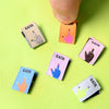 Woven Sew-In Labels - KATM - Middle Finger Mini Hands (pack of 6)