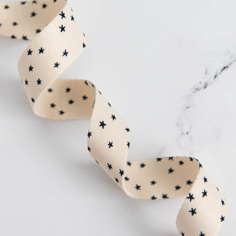 Ruby Star Society - Starry Mini Webbing 1" in Natural / Black - By the Yard